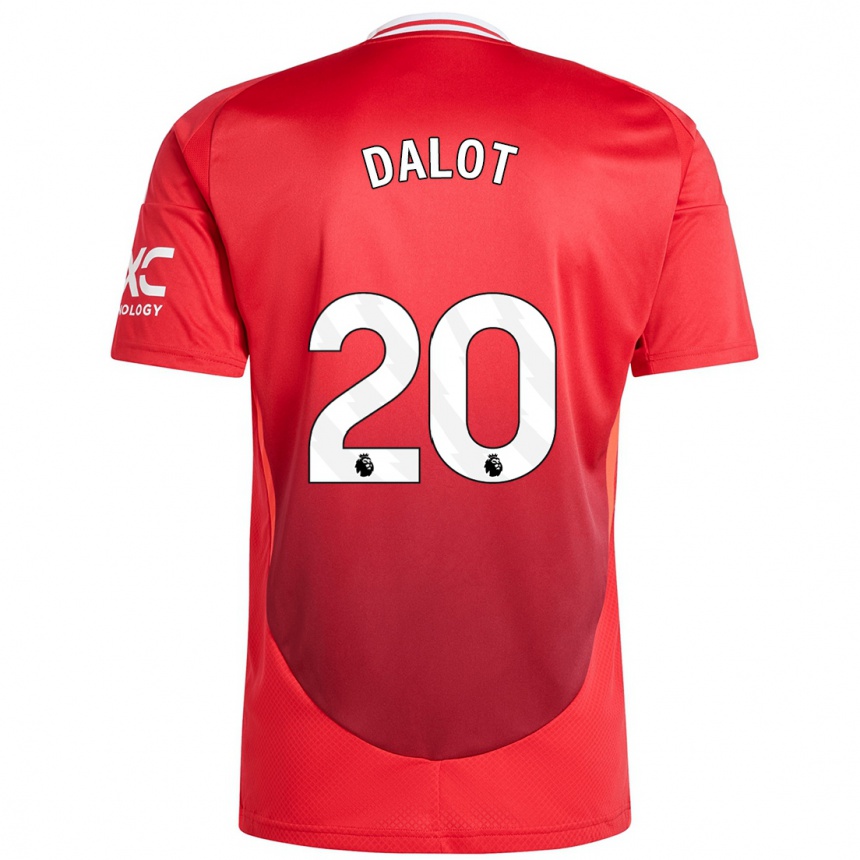 Kids Football Diogo Dalot #20 Bright Red Home Jersey 2024/25 T-Shirt Australia