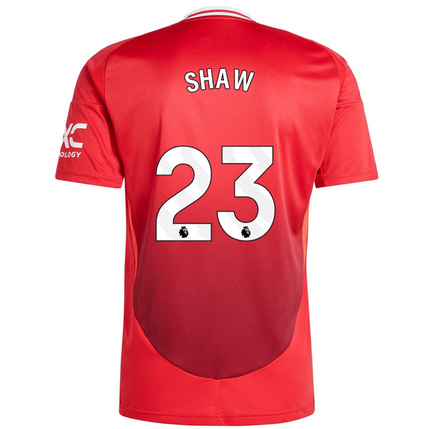 Kids Football Luke Shaw #23 Bright Red Home Jersey 2024/25 T-Shirt Australia