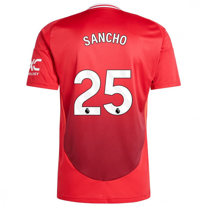 Kids Football Jadon Sancho #25 Bright Red Home Jersey 2024/25 T-Shirt Australia