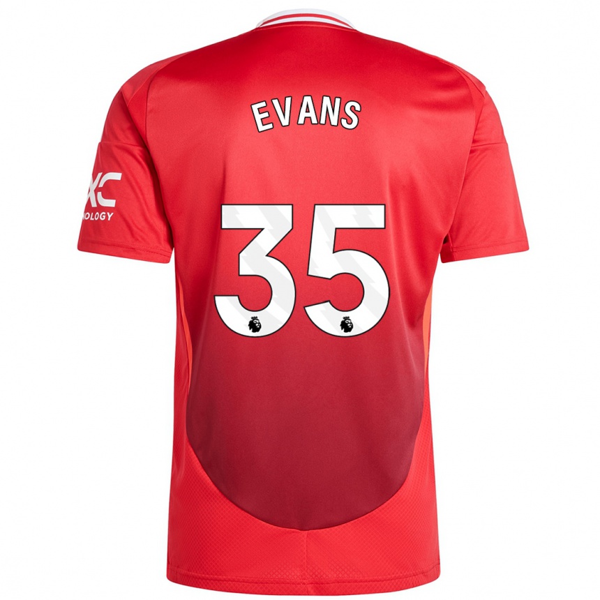 Kids Football Jonny Evans #35 Bright Red Home Jersey 2024/25 T-Shirt Australia