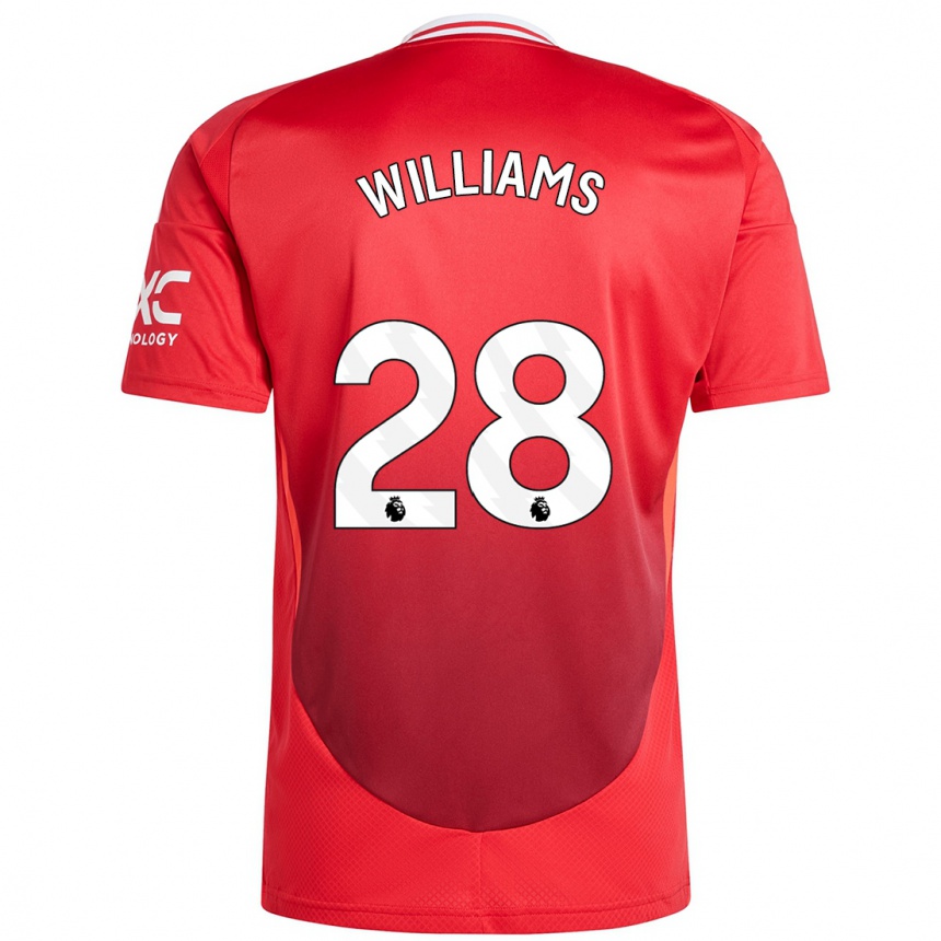 Kids Football Rachel Williams #28 Bright Red Home Jersey 2024/25 T-Shirt Australia