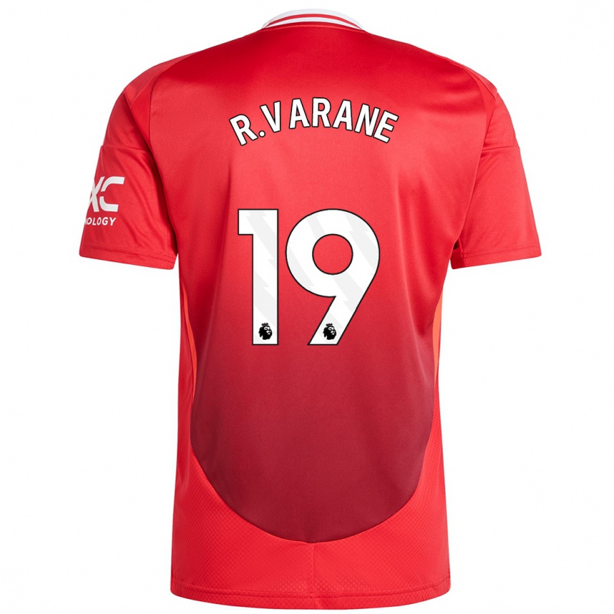 Kids Football Raphael Varane #19 Bright Red Home Jersey 2024/25 T-Shirt Australia