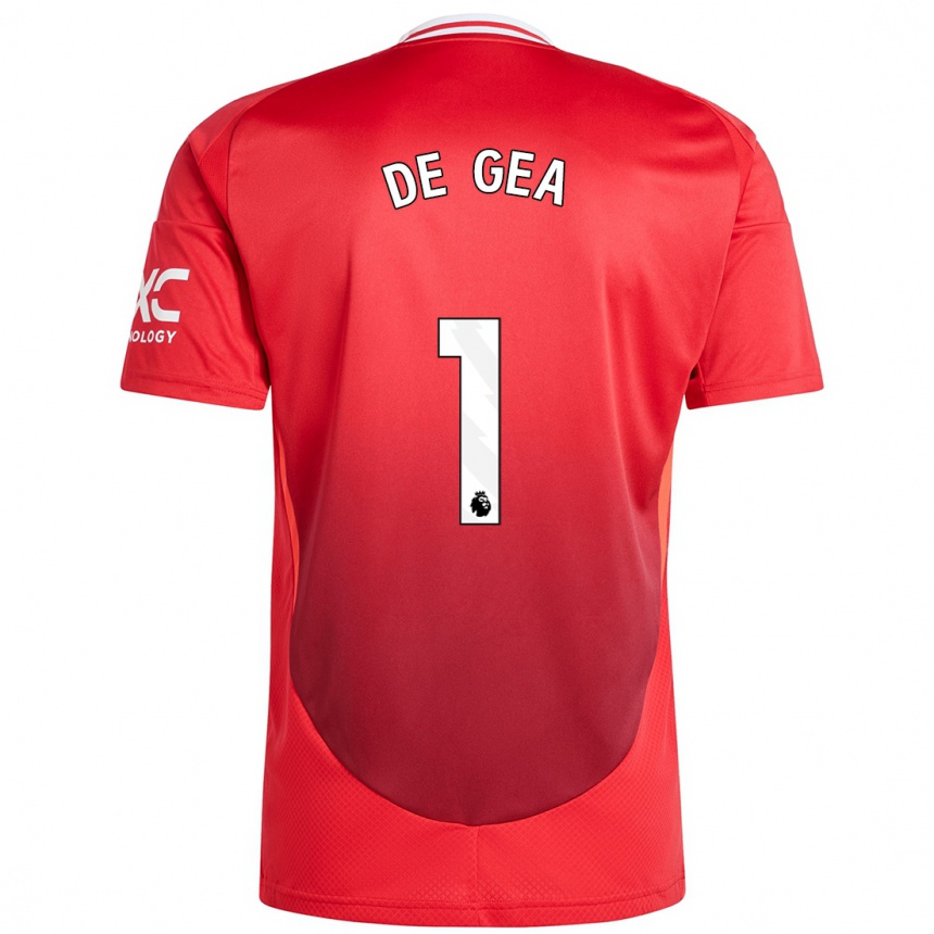 Kids Football David De Gea #1 Bright Red Home Jersey 2024/25 T-Shirt Australia