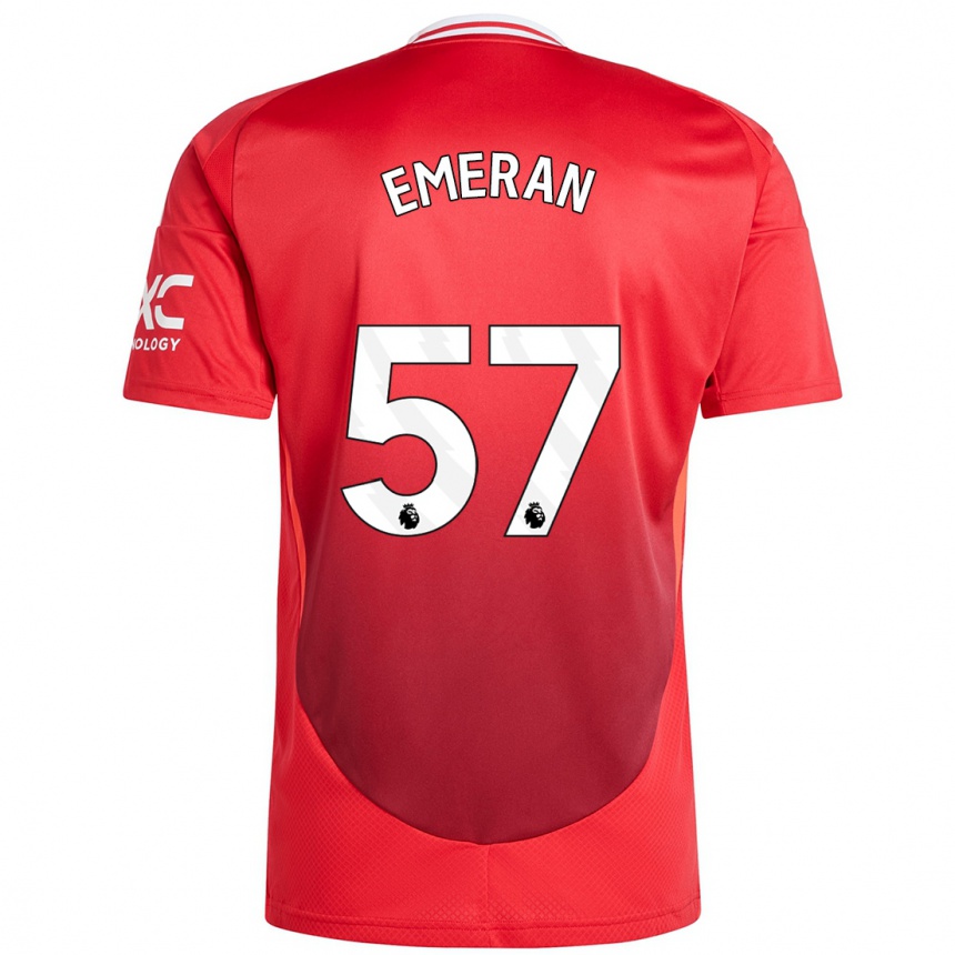 Kids Football Noam Emeran #57 Bright Red Home Jersey 2024/25 T-Shirt Australia