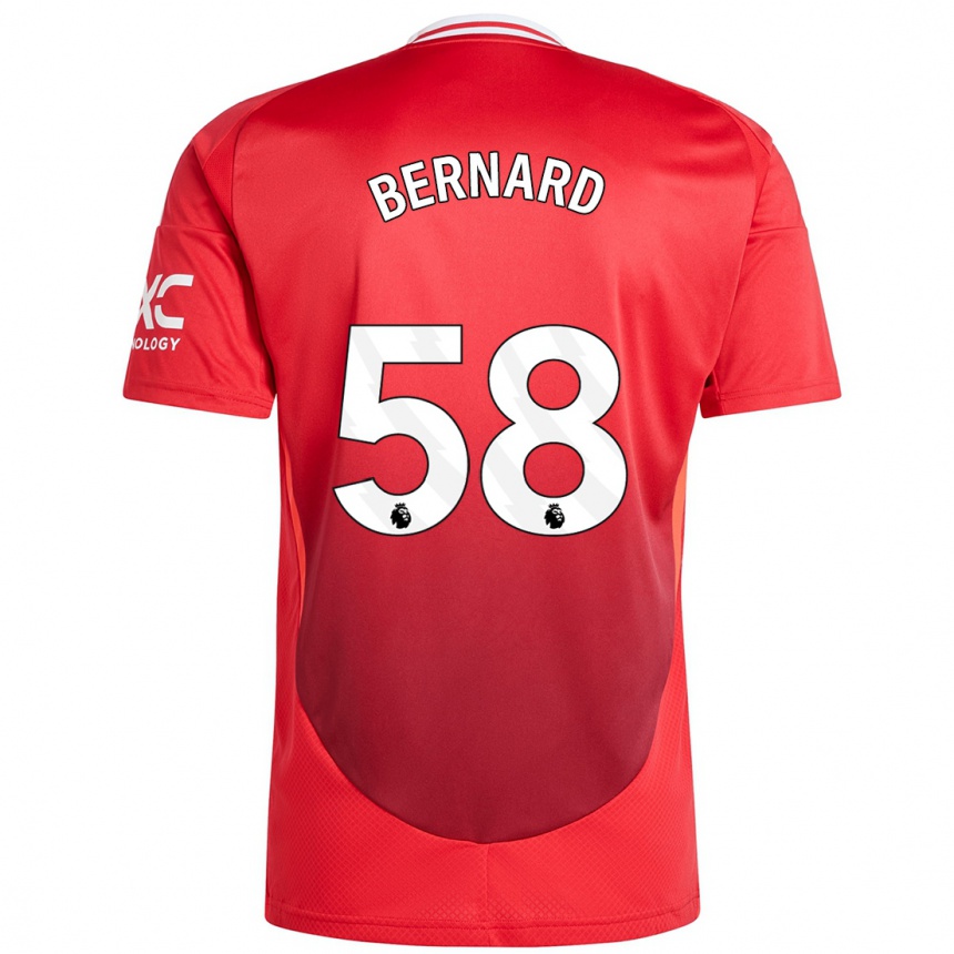 Kids Football Bernard #58 Bright Red Home Jersey 2024/25 T-Shirt Australia