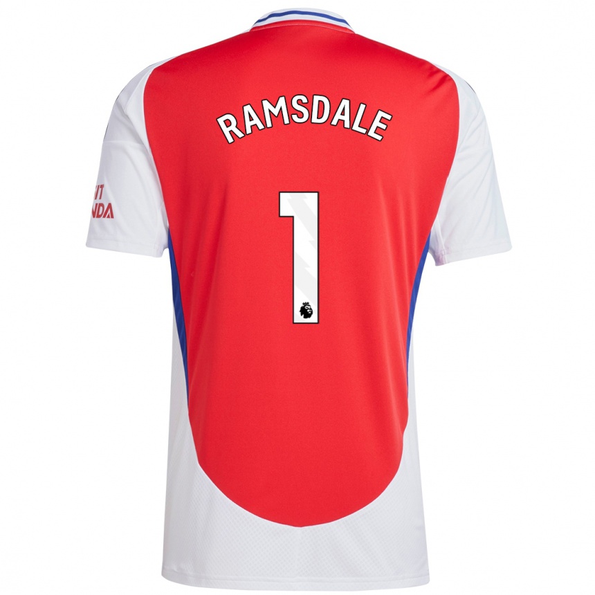 Kids Football Aaron Ramsdale #1 Red White Home Jersey 2024/25 T-Shirt Australia