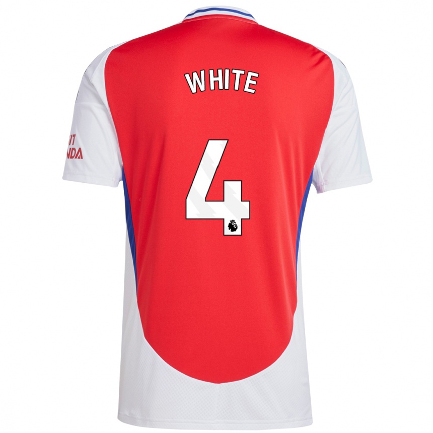 Kids Football Ben White #4 Red White Home Jersey 2024/25 T-Shirt Australia