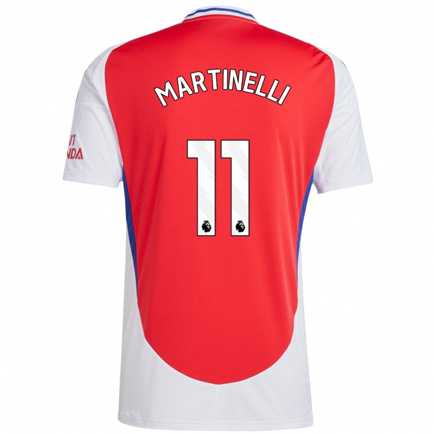 Kids Football Gabriel Martinelli #11 Red White Home Jersey 2024/25 T-Shirt Australia