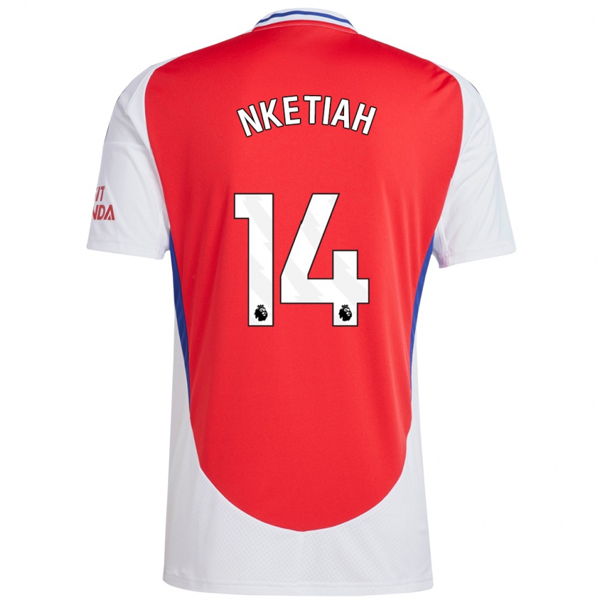 Kids Football Eddie Nketiah #14 Red White Home Jersey 2024/25 T-Shirt Australia