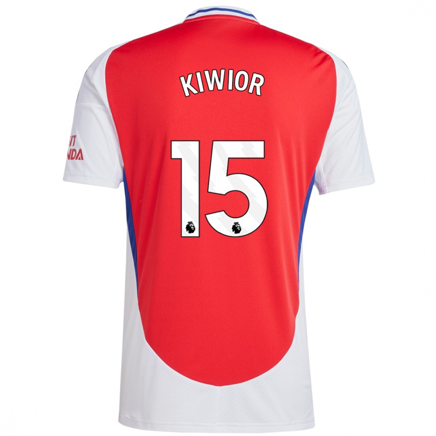 Kids Football Jakub Kiwior #15 Red White Home Jersey 2024/25 T-Shirt Australia