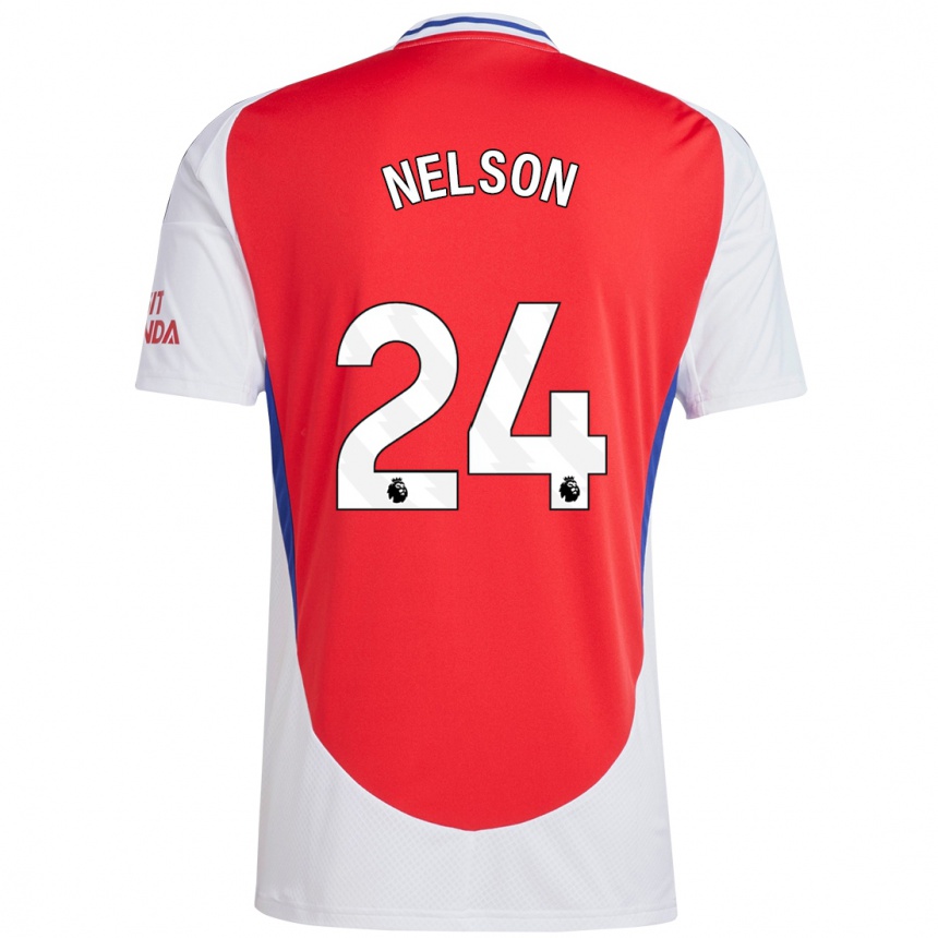 Kids Football Reiss Nelson #24 Red White Home Jersey 2024/25 T-Shirt Australia