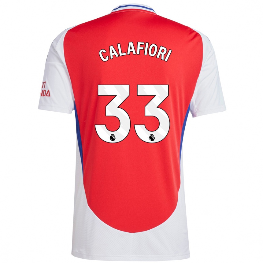 Kids Football Riccardo Calafiori #33 Red White Home Jersey 2024/25 T-Shirt Australia