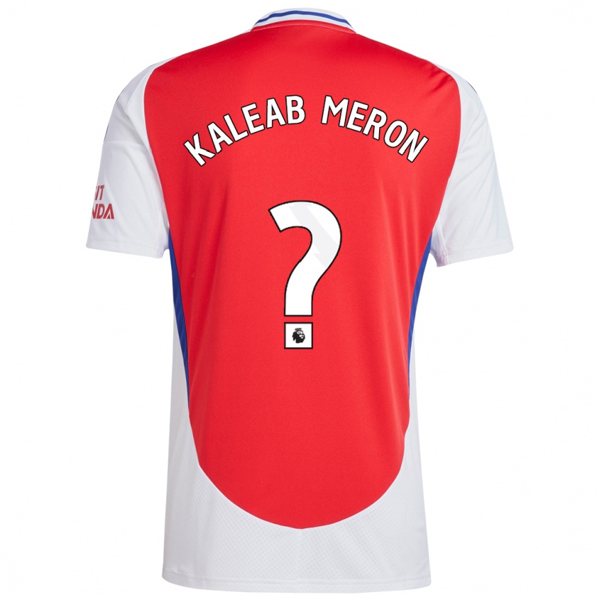 Kids Football Kaleab Meron #0 Red White Home Jersey 2024/25 T-Shirt Australia