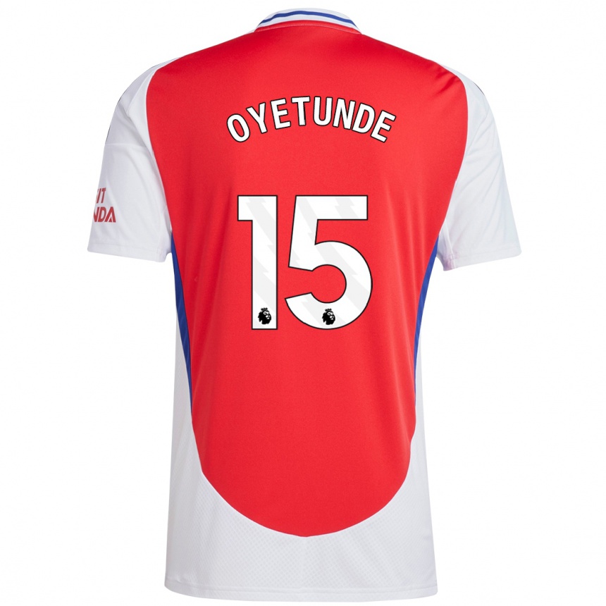 Kids Football Daniel Oyetunde #15 Red White Home Jersey 2024/25 T-Shirt Australia