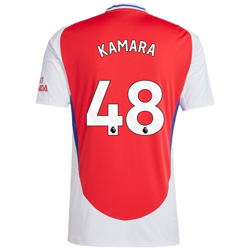 Kids Football Osman Kamara #48 Red White Home Jersey 2024/25 T-Shirt Australia