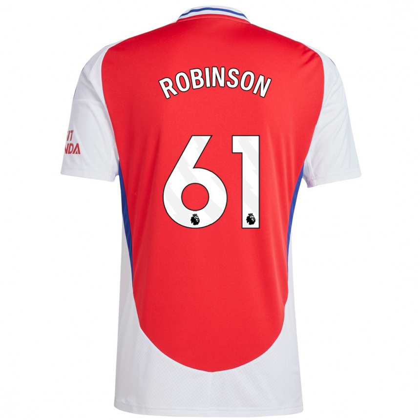 Kids Football Josh Robinson #61 Red White Home Jersey 2024/25 T-Shirt Australia