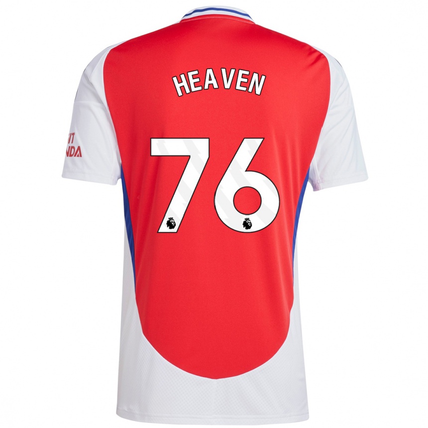 Kids Football Ayden Heaven #76 Red White Home Jersey 2024/25 T-Shirt Australia