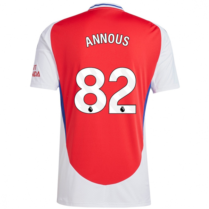 Kids Football Andre Annous #82 Red White Home Jersey 2024/25 T-Shirt Australia