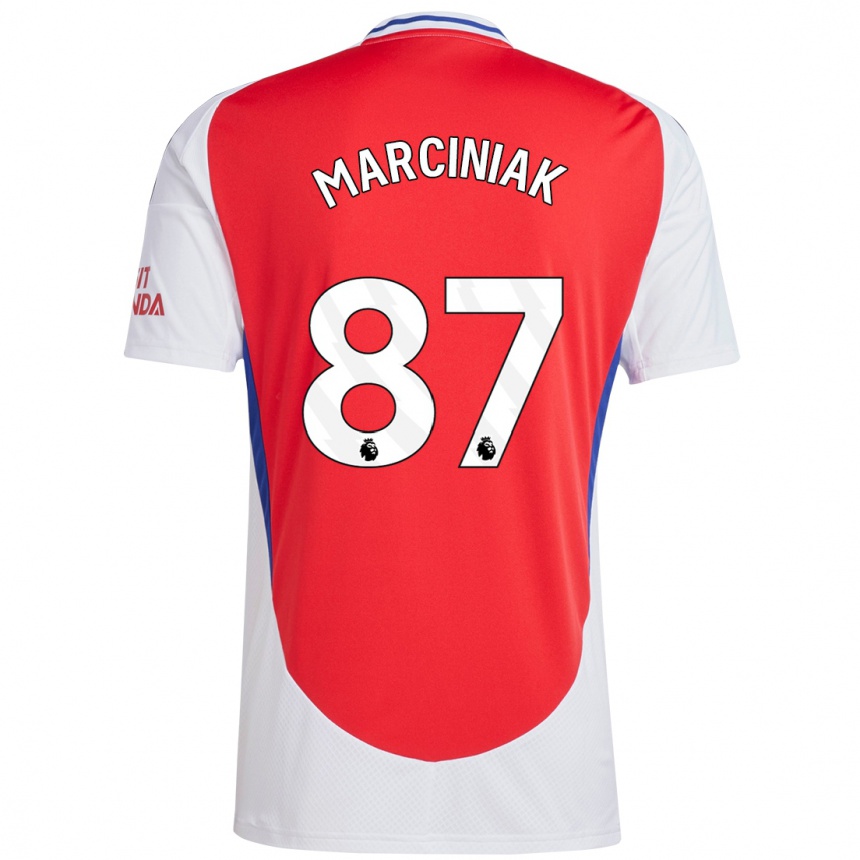 Kids Football Alex Marciniak #87 Red White Home Jersey 2024/25 T-Shirt Australia