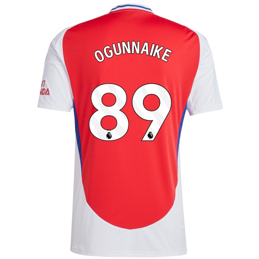 Kids Football Josh Ogunnaike #89 Red White Home Jersey 2024/25 T-Shirt Australia