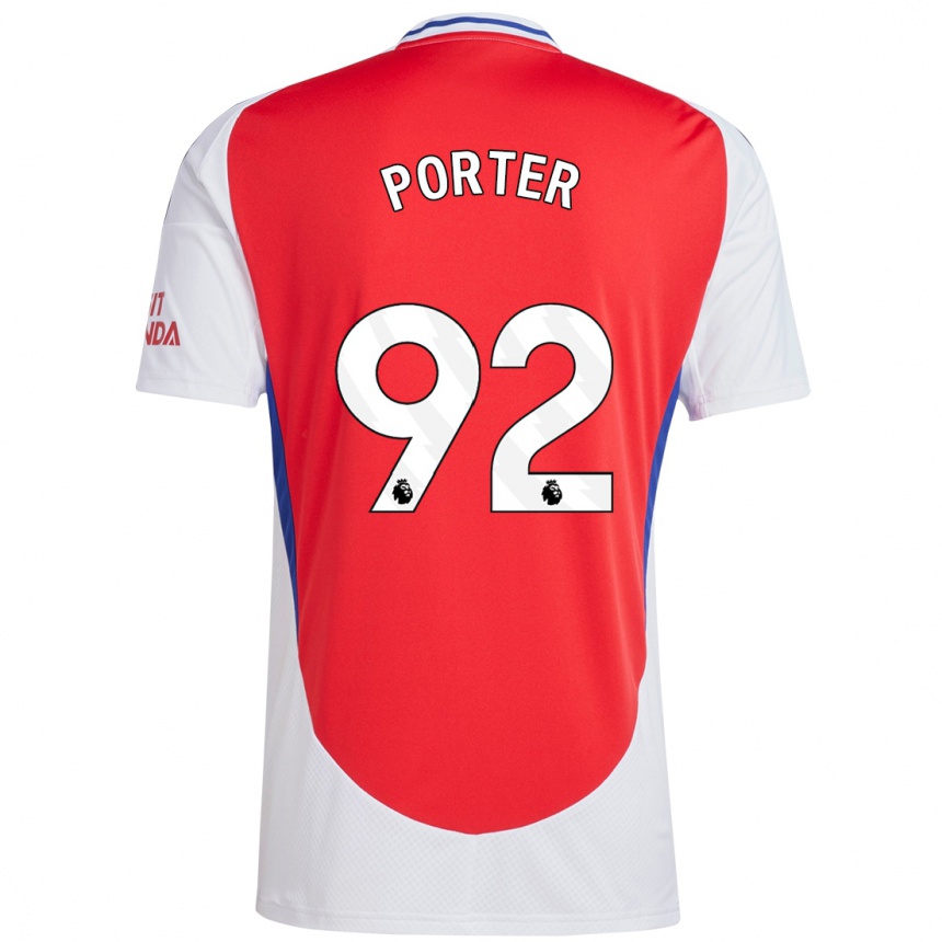 Kids Football Jack Porter #92 Red White Home Jersey 2024/25 T-Shirt Australia