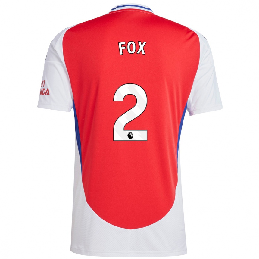 Kids Football Emily Fox #2 Red White Home Jersey 2024/25 T-Shirt Australia