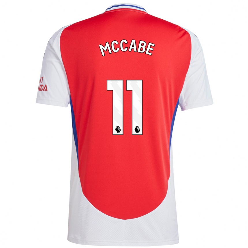 Kids Football Katie Mccabe #11 Red White Home Jersey 2024/25 T-Shirt Australia