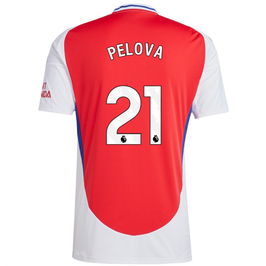 Kids Football Victoria Pelova #21 Red White Home Jersey 2024/25 T-Shirt Australia