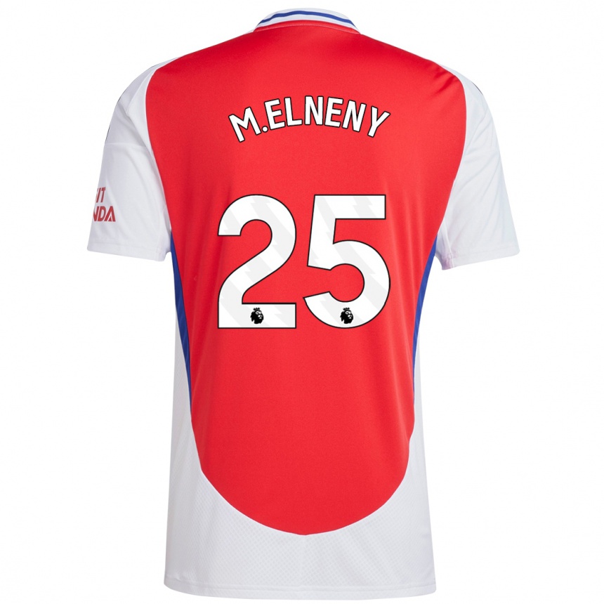 Kids Football Mohamed Elneny #25 Red White Home Jersey 2024/25 T-Shirt Australia