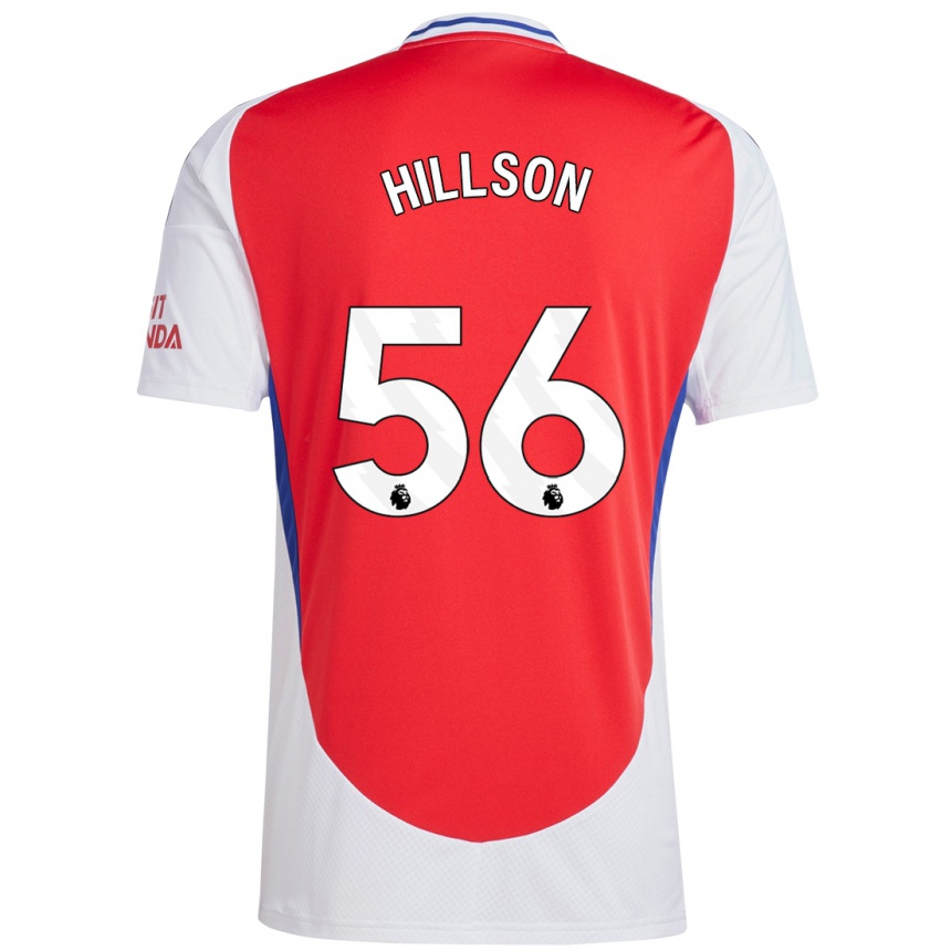 Kids Football James Hillson #56 Red White Home Jersey 2024/25 T-Shirt Australia