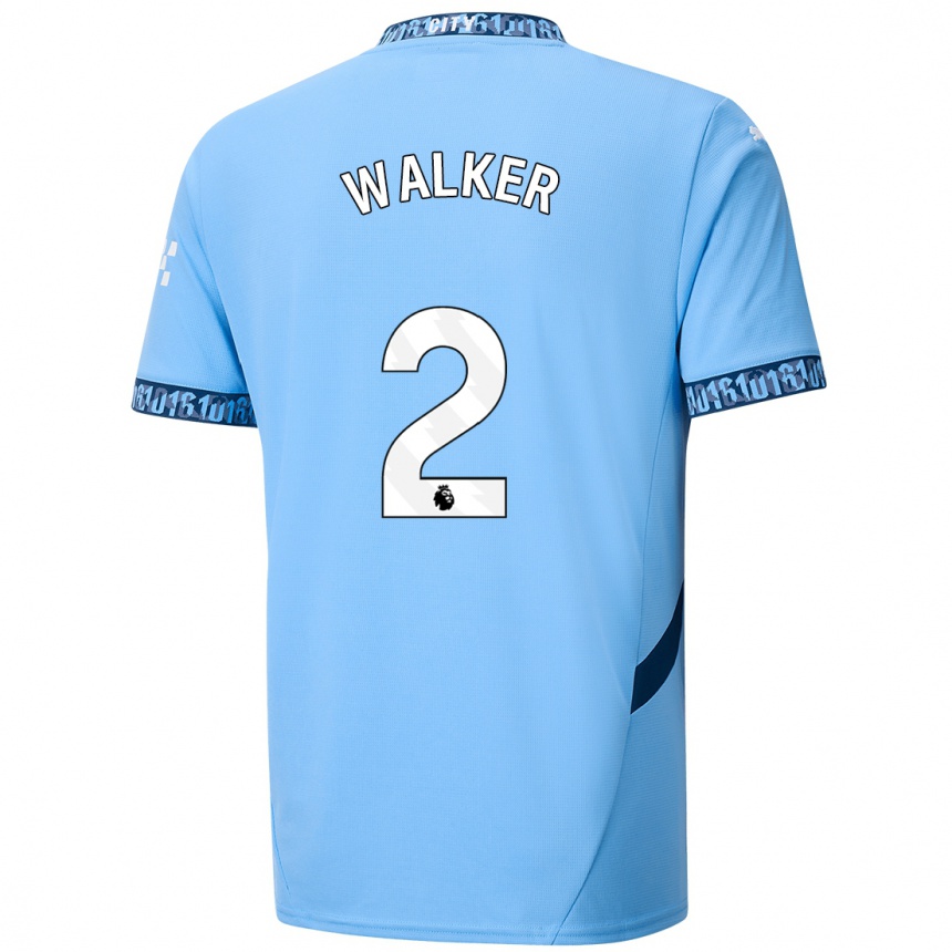 Kids Football Kyle Walker #2 Navy Blue Home Jersey 2024/25 T-Shirt Australia