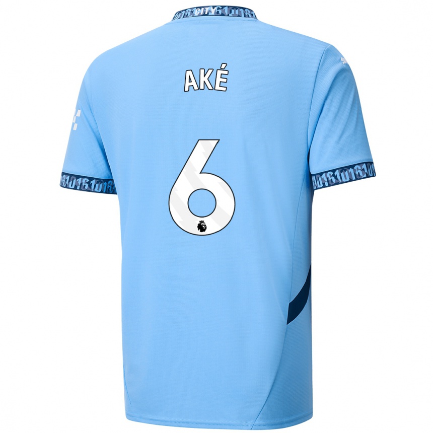 Kids Football Nathan Ake #6 Navy Blue Home Jersey 2024/25 T-Shirt Australia