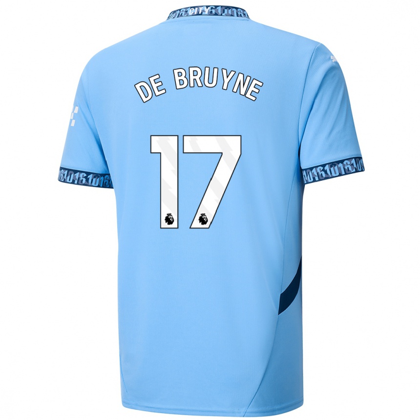 Kids Football Kevin De Bruyne #17 Navy Blue Home Jersey 2024/25 T-Shirt Australia