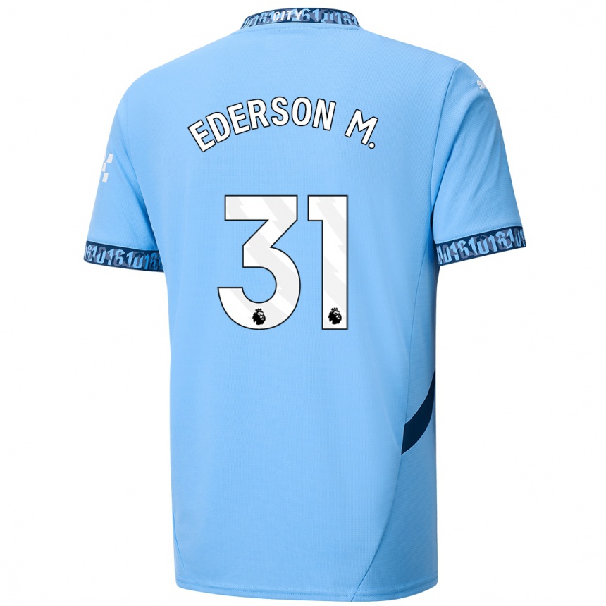 Kids Football Ederson Moraes #31 Navy Blue Home Jersey 2024/25 T-Shirt Australia