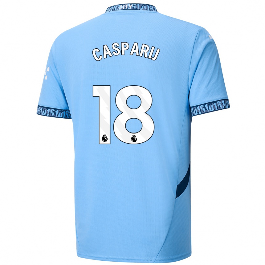 Kids Football Kerstin Casparij #18 Navy Blue Home Jersey 2024/25 T-Shirt Australia