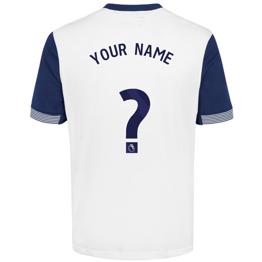 Kids Football Your Name #0 White Blue Home Jersey 2024/25 T-Shirt Australia