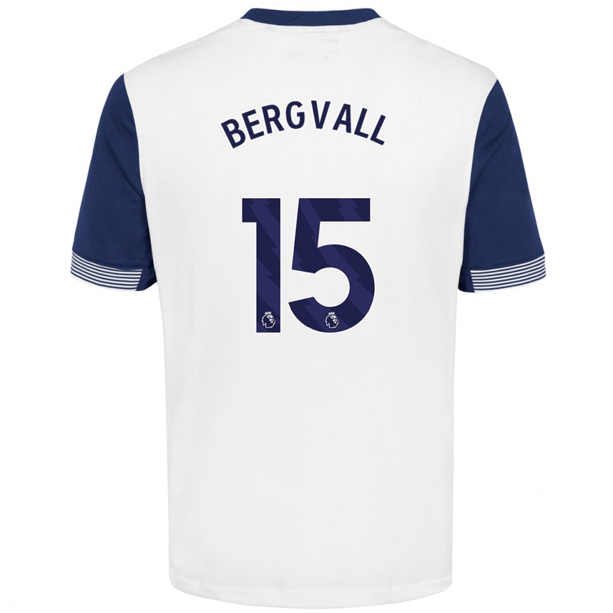 Kids Football Lucas Bergvall #15 White Blue Home Jersey 2024/25 T-Shirt Australia