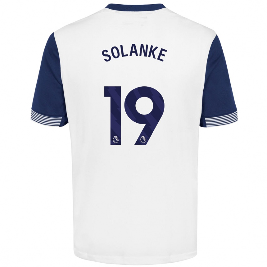 Kids Football Dominic Solanke #19 White Blue Home Jersey 2024/25 T-Shirt Australia