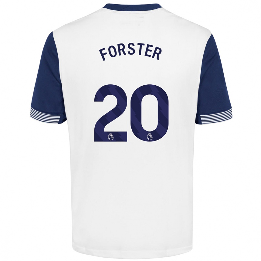 Kids Football Fraser Forster #20 White Blue Home Jersey 2024/25 T-Shirt Australia