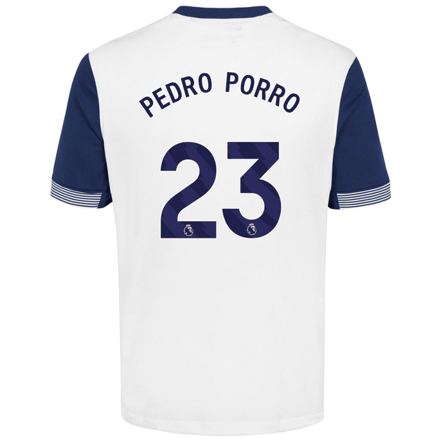 Kids Football Pedro Porro #23 White Blue Home Jersey 2024/25 T-Shirt Australia