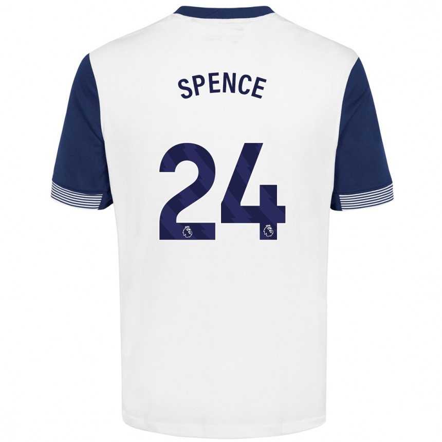 Kids Football Djed Spence #24 White Blue Home Jersey 2024/25 T-Shirt Australia