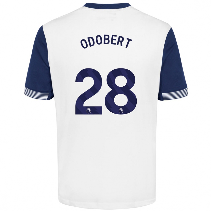 Kids Football Wilson Odobert #28 White Blue Home Jersey 2024/25 T-Shirt Australia