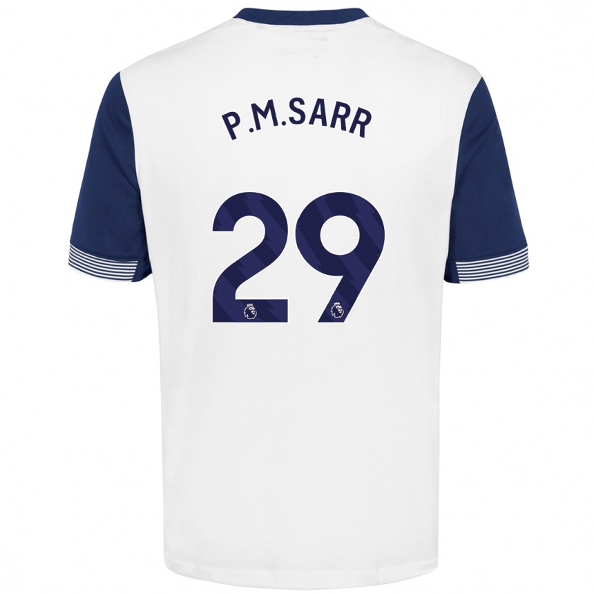 Kids Football Pape Matar Sarr #29 White Blue Home Jersey 2024/25 T-Shirt Australia