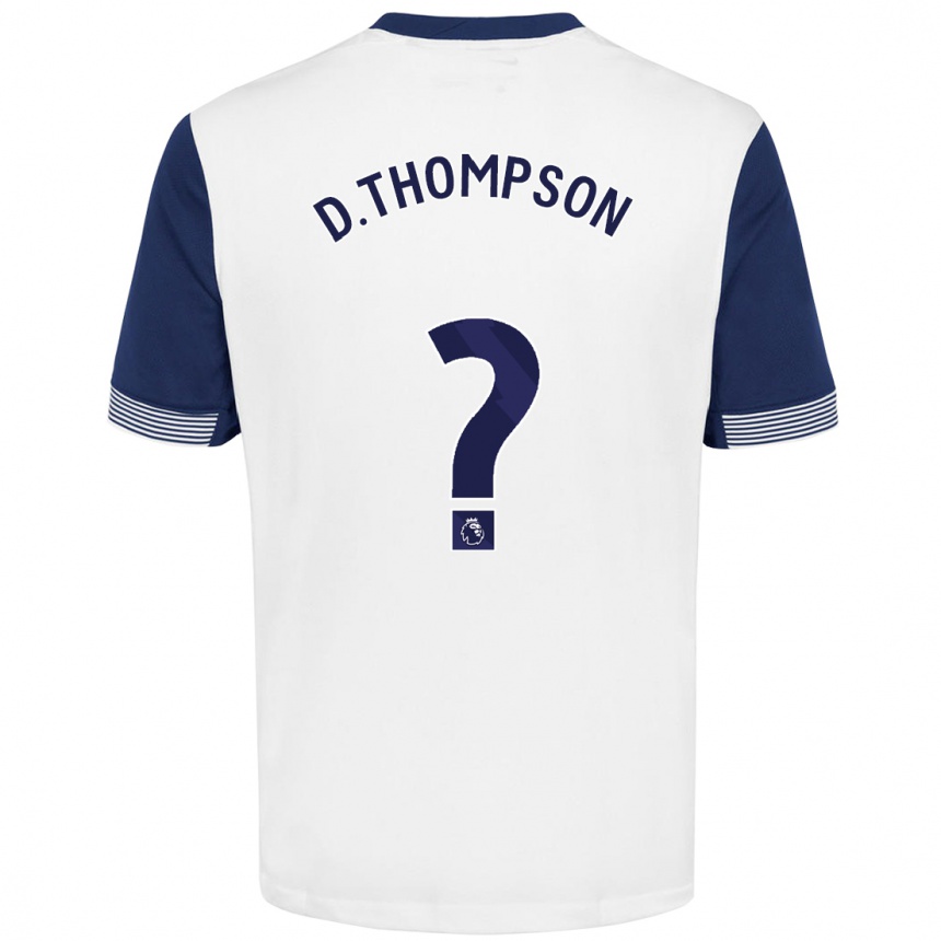 Kids Football Dylan Thompson #0 White Blue Home Jersey 2024/25 T-Shirt Australia