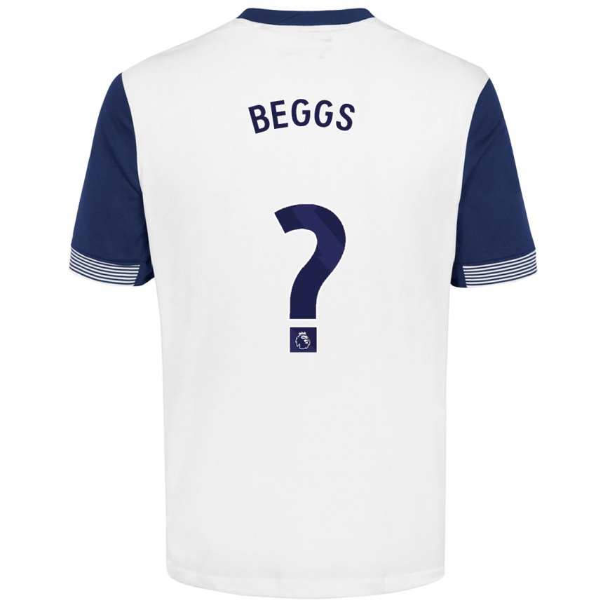 Kids Football Jamel Beggs #0 White Blue Home Jersey 2024/25 T-Shirt Australia