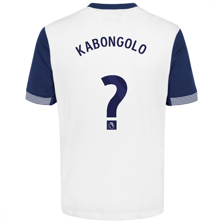 Kids Football Melvyn Kabongolo #0 White Blue Home Jersey 2024/25 T-Shirt Australia