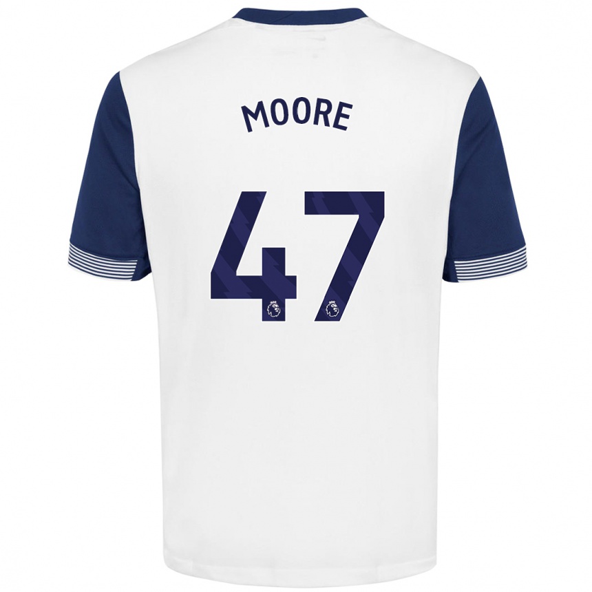 Kids Football Mikey Moore #47 White Blue Home Jersey 2024/25 T-Shirt Australia