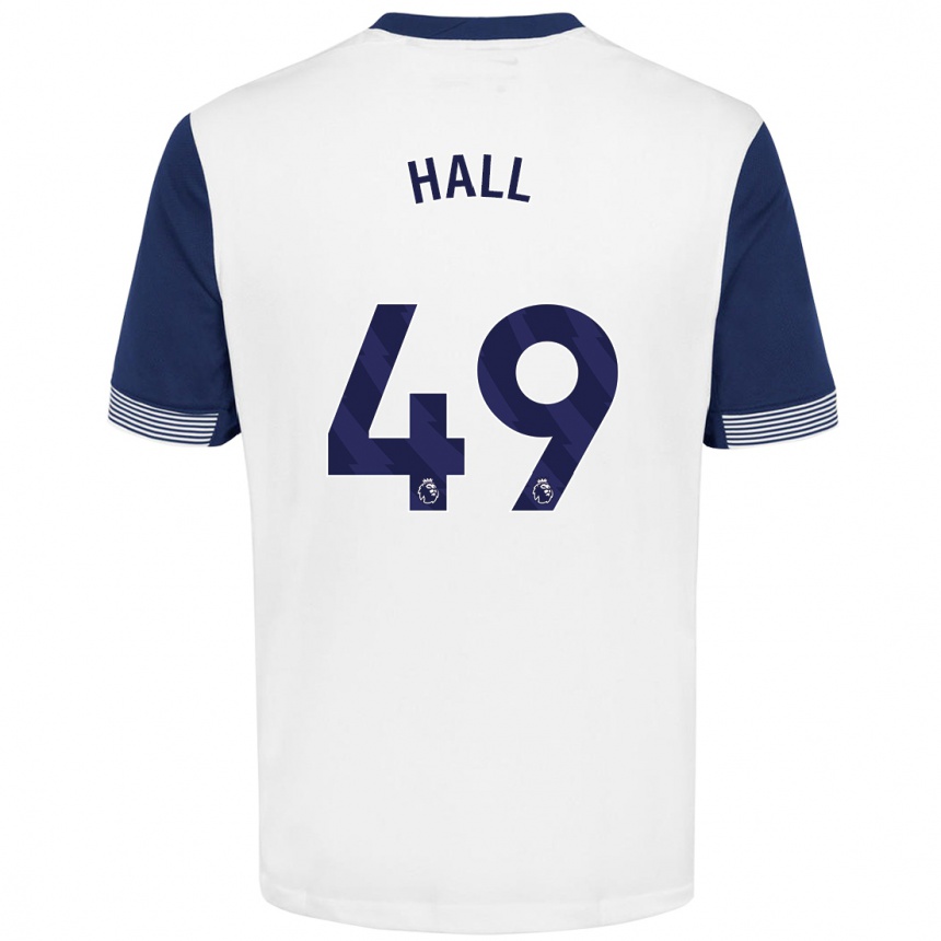 Kids Football Tyrese Hall #49 White Blue Home Jersey 2024/25 T-Shirt Australia