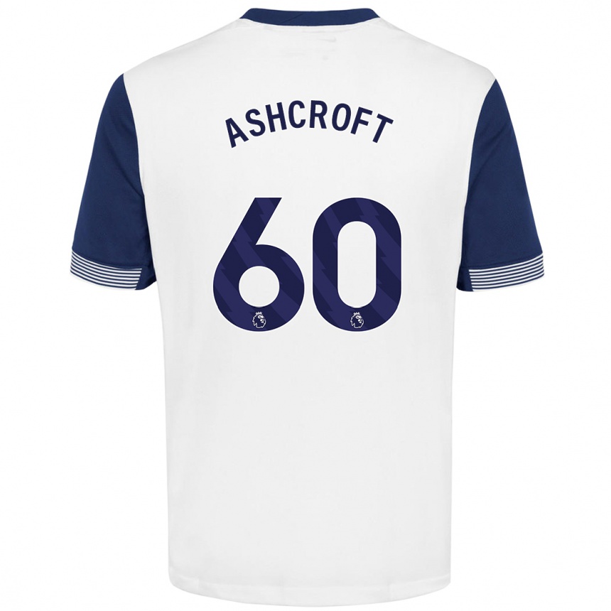 Kids Football Tyrell Ashcroft #60 White Blue Home Jersey 2024/25 T-Shirt Australia