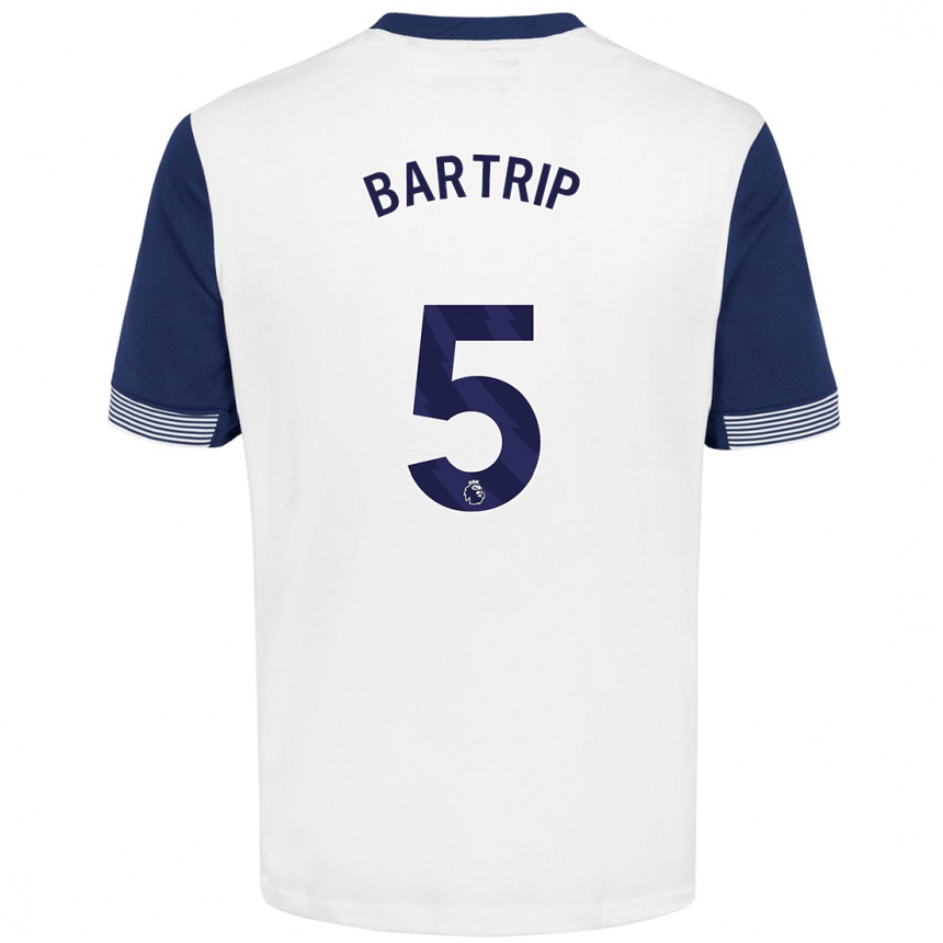 Kids Football Molly Bartrip #5 White Blue Home Jersey 2024/25 T-Shirt Australia